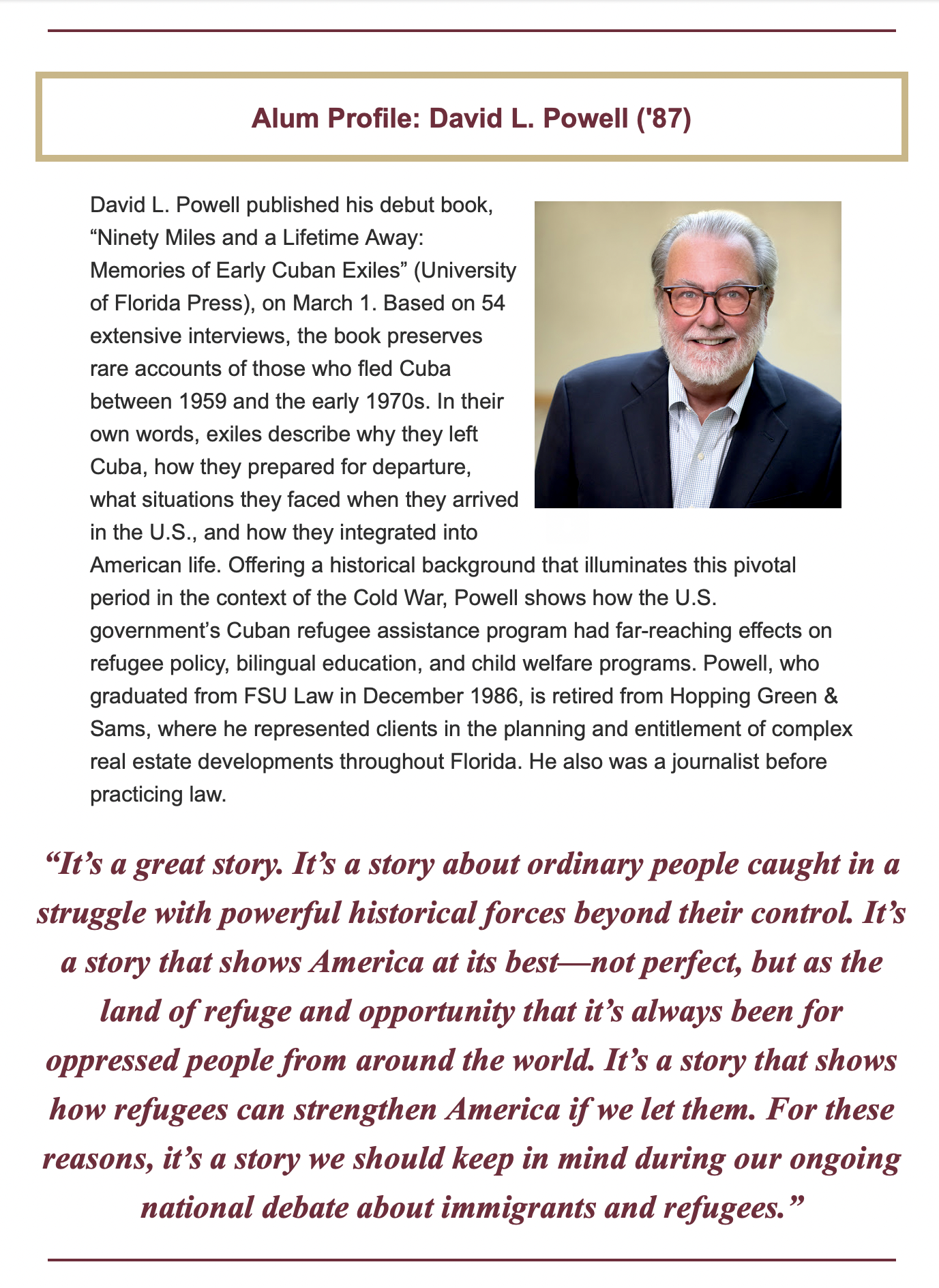 Thank you, FSU Law School